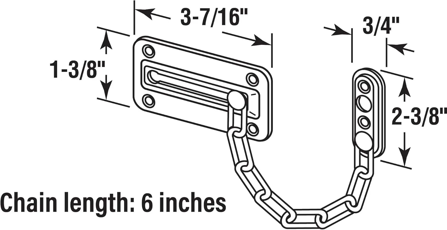 U 9905 Kettentürschutz, Stahl mit Messing-Finish (Einzelpackung)