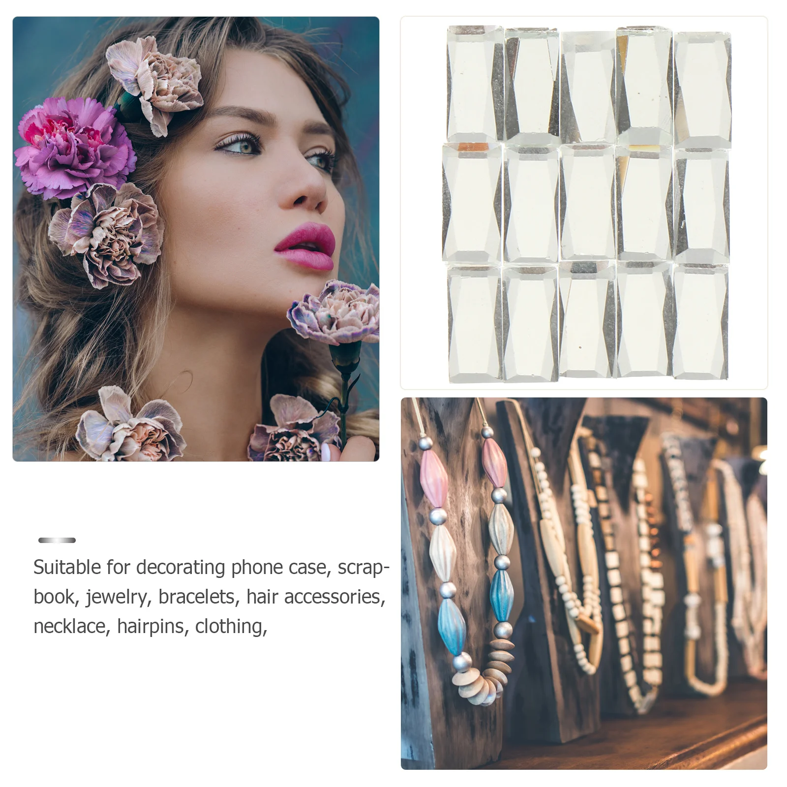 

400Pcs Glass Crystal Flatback Gems Charms for Sewing Craft Jewelry Decoration Rhinestone Glass Gems Charm Accessory