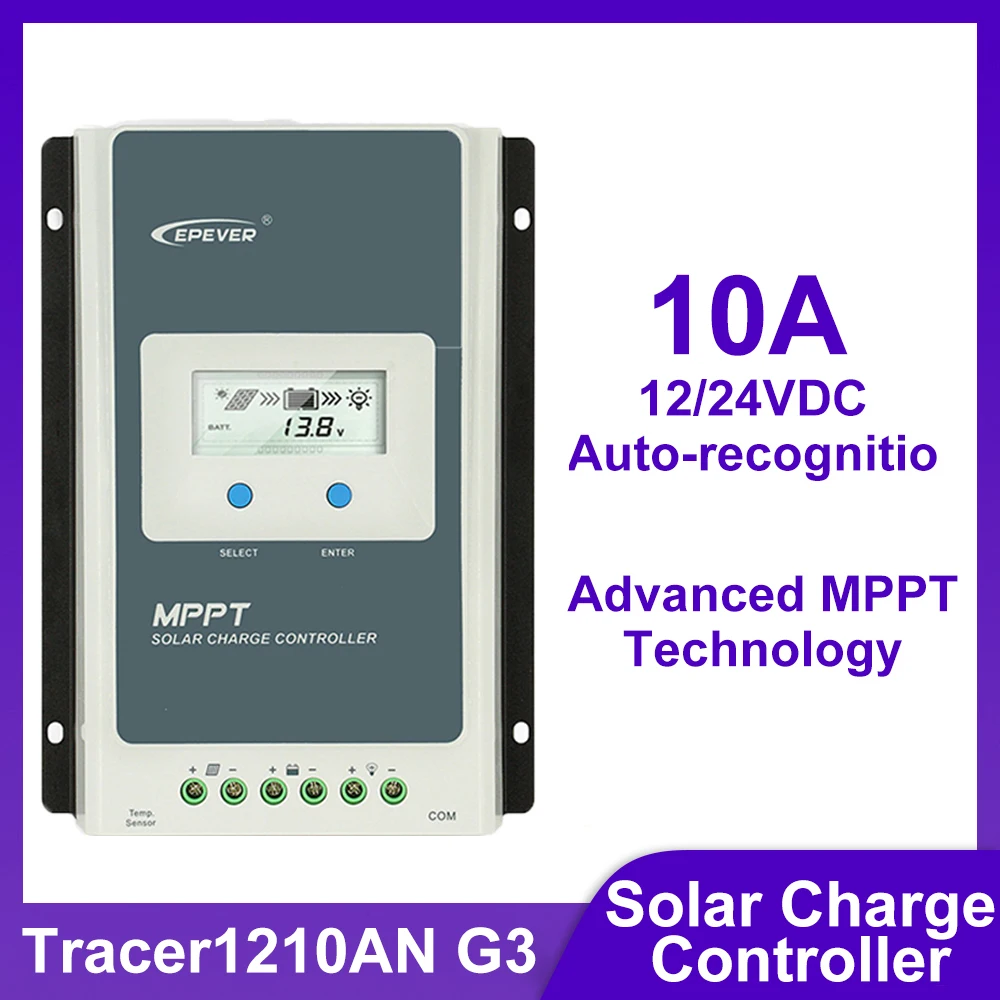 EPEVER Tracer1206AN G3 Tracer1210AN G3 10A MPPT Solar Charge Controller 12/24VDC Constant Voltage Output Function