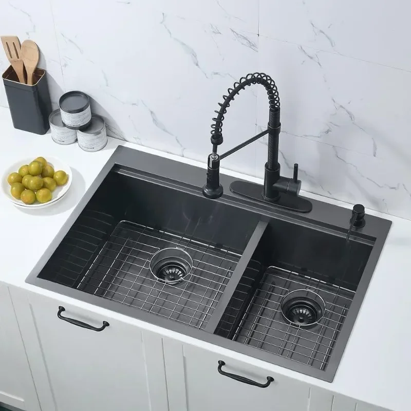 Bokaiya Undermount Kitchen Sink Double Sink Workstation - Divider Double Kitchen Sink easy to assemble