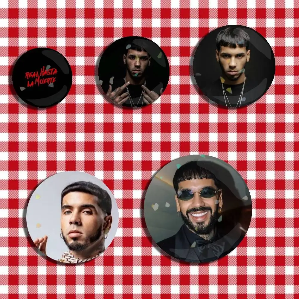 

A-Anuel AA Latin trap S-Singer Explicit Laser Badge Creative Pins Brooch for Bag Clothes Hat Decor Gifts Fans Collect