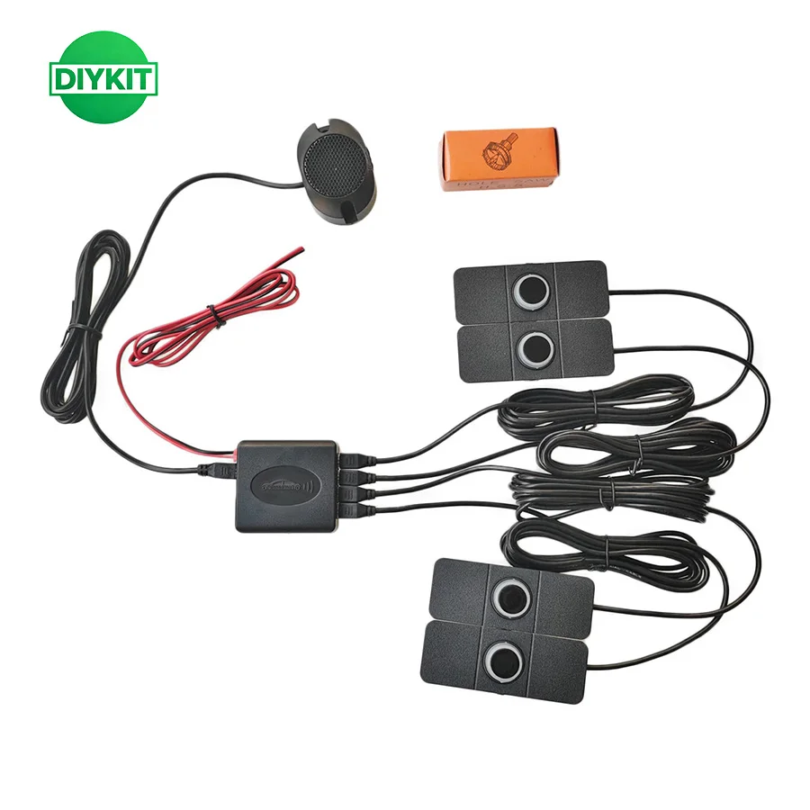 DIYKIT 14mm Flat Car Parking Sensor Intelligent Parking Assistance Radar Reverse Sound Buzzer Alarm for Vehicle Safety