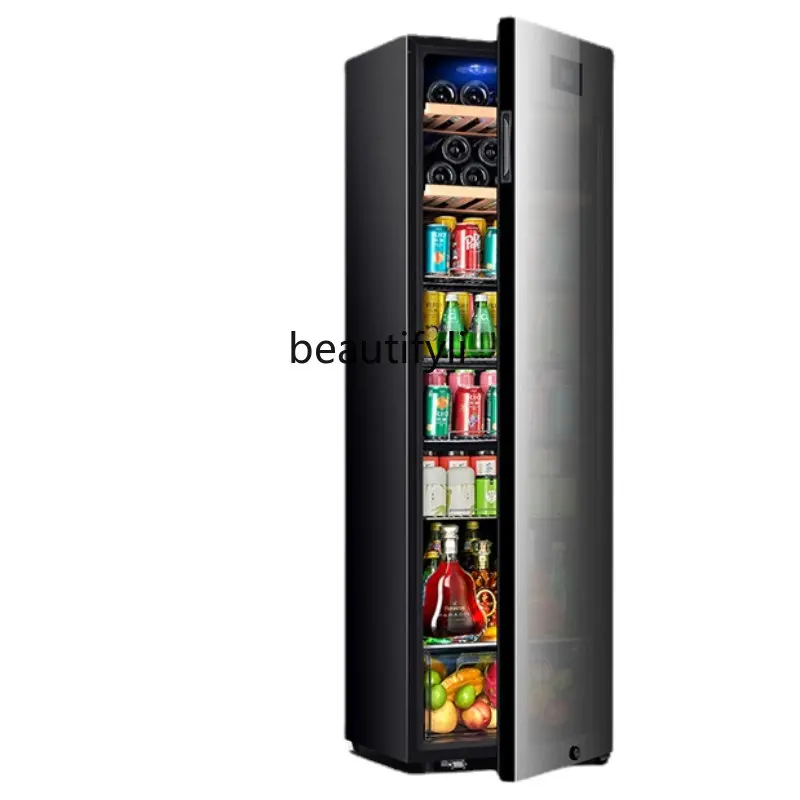 yj Ice Bar Household Living Room Refrigerated Cabinet Small Office Tea Preservation Refrigerator Ultra-Thin Wine Cabinet