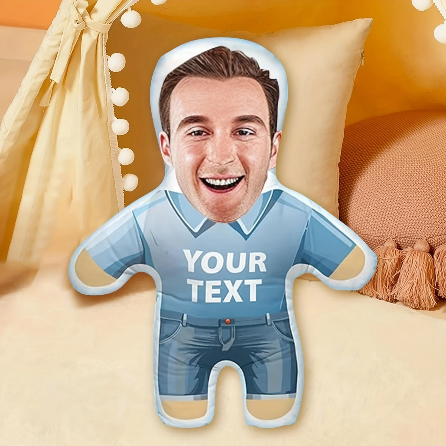 Personalisiertes Foto-Plüschkissen mit Individuellem Gesichtsdesign, Weiches Plüschmaterial, Geburtstags- und Jubiläumsfeier