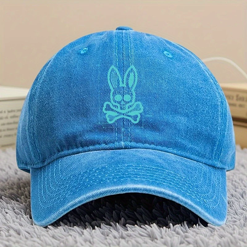 قبعة بيسبول بسيطة من Bunny Psycho Horror قبعة بيسبول شبكية قابلة للتنفس للرجال والنساء متوافقة مع الصيد والسفر في الهواء الطلق