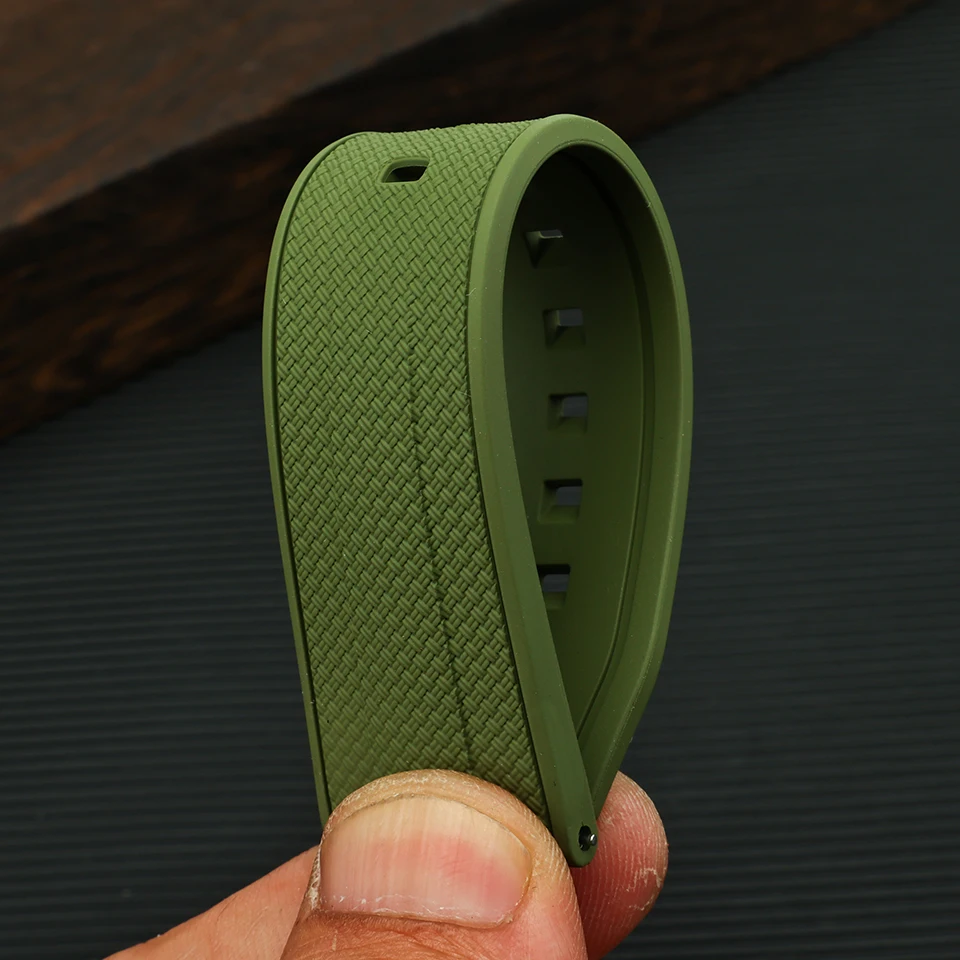 Großhandel Modische Sport-Uhrenarmbänder mit Schnellverschluss, Vulkanisierter Gummi, 20mm 22mm FKM Uhrenarmband – Detail 6
