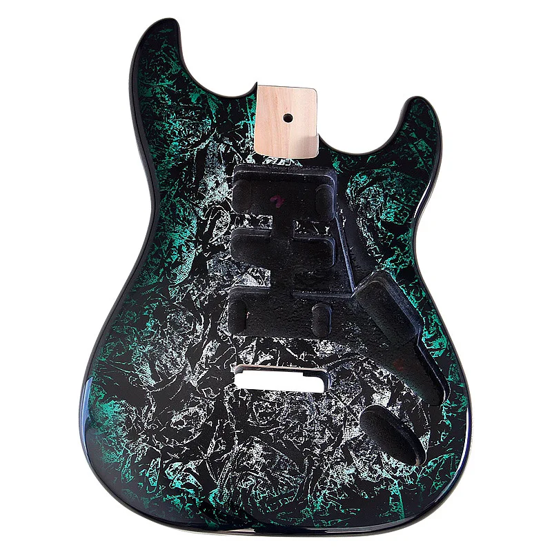 

Green and white gradient ice flower pattern electric guitar body guitar body single shake Electric Guitar Parts