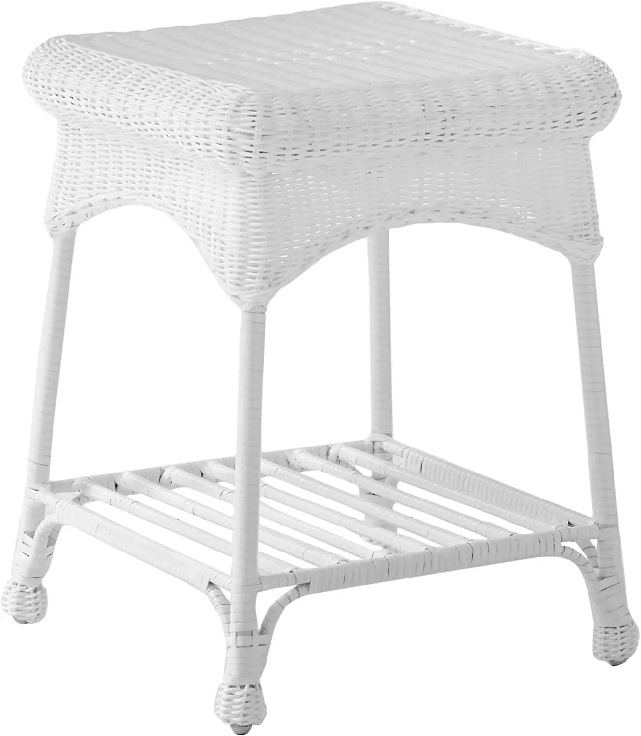 Carell Móveis Wicker Conversa Set, branco com almofadas azuis, 3 pcs