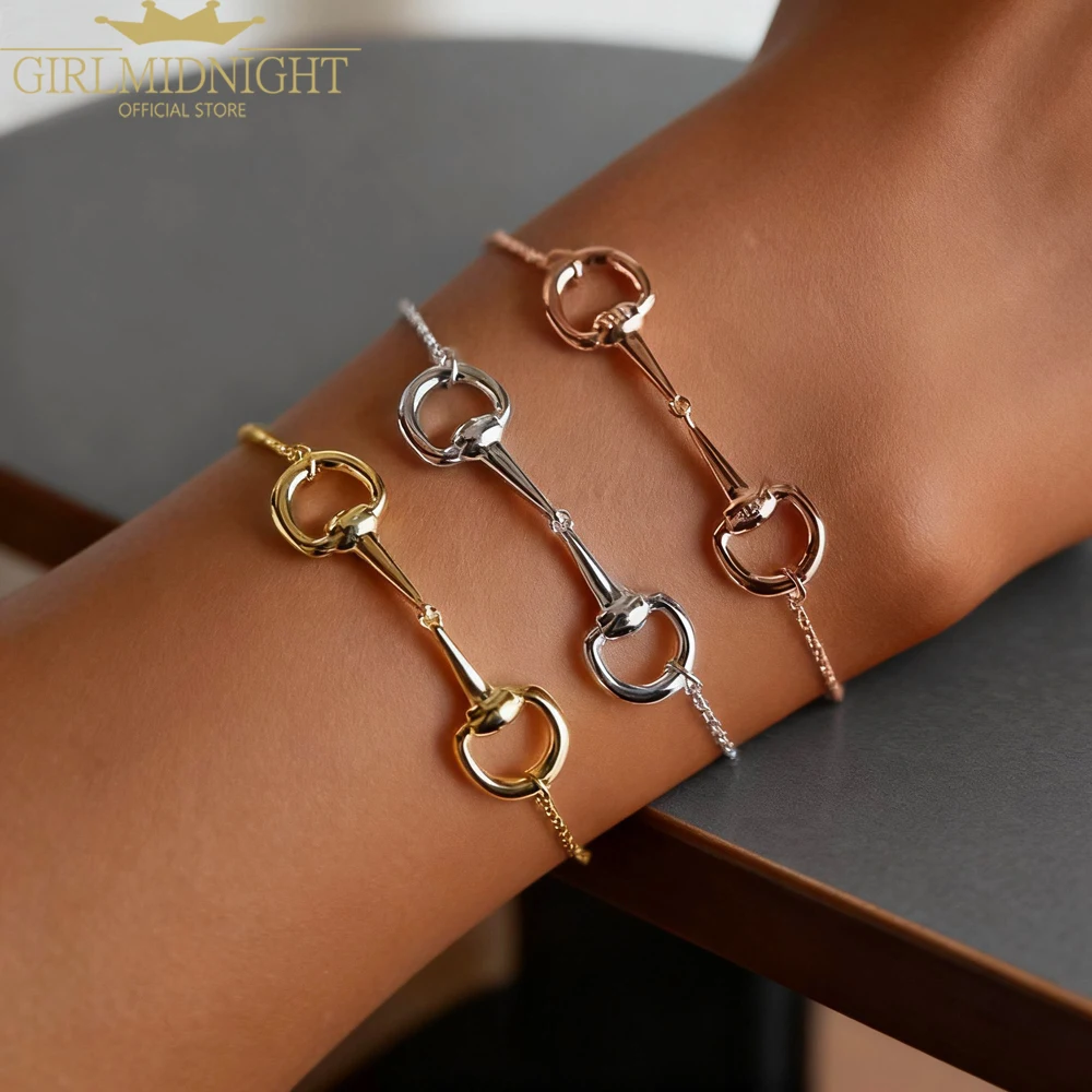 2025 New High Polished 925 Sterling Silver Horse Snaffle Bit Necklace Fashion European plain Silver Jewelry For Women