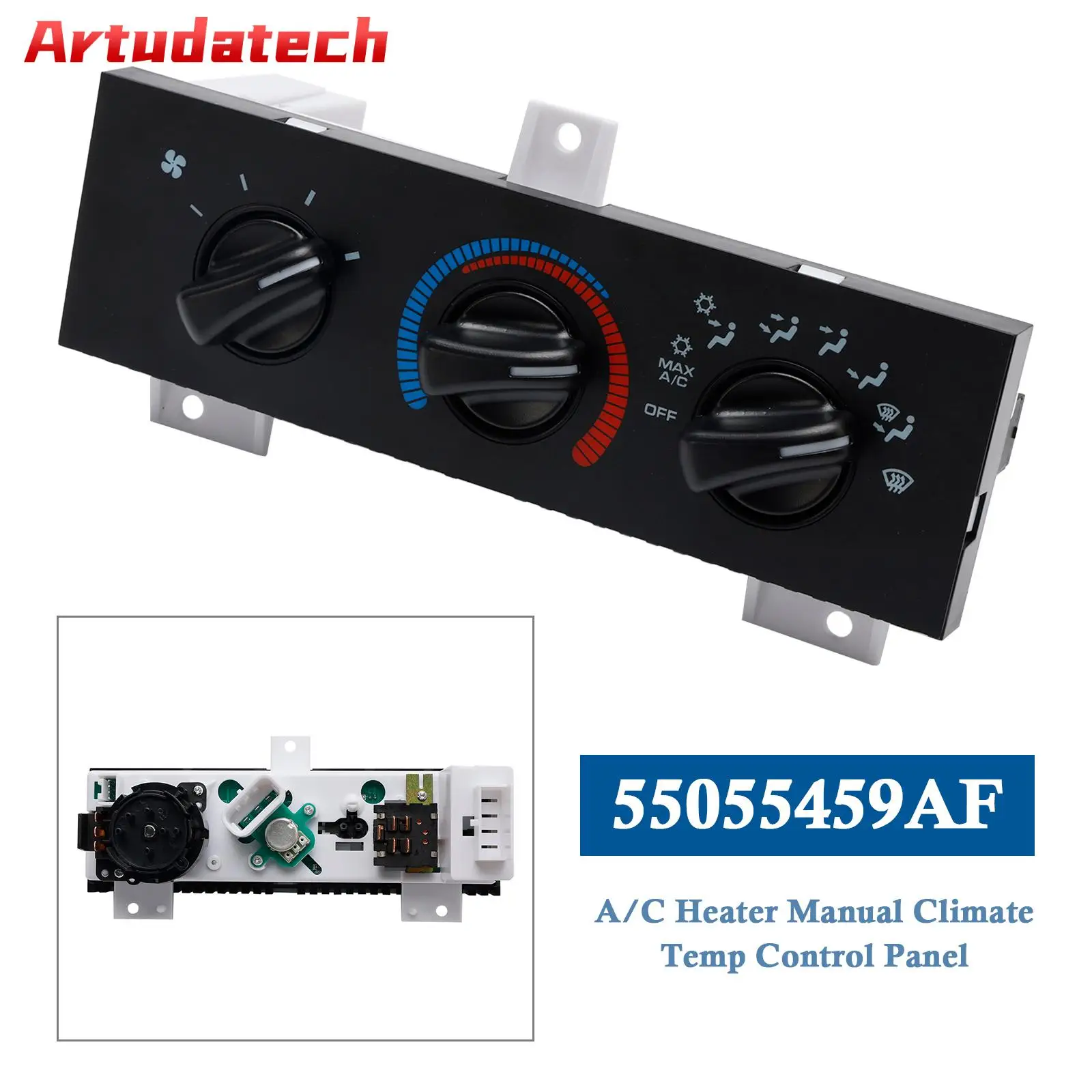 Artudatech A/C Heater Manual Climate Temp Control Panel 55055459AF for Dodge Ram Van 1998-2003 Car Accessories