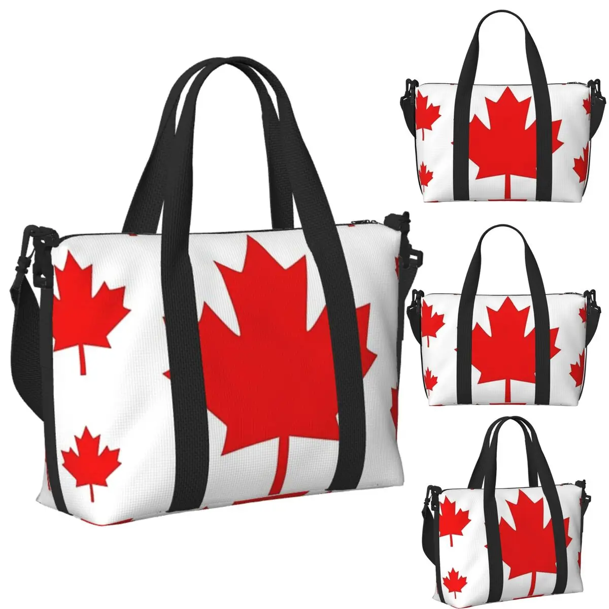 

Canada Flag National Culture Beach Travel Bag Large Capacity Tote Bags for Gym Sport Women Shopping Duffle Shoulder Bag