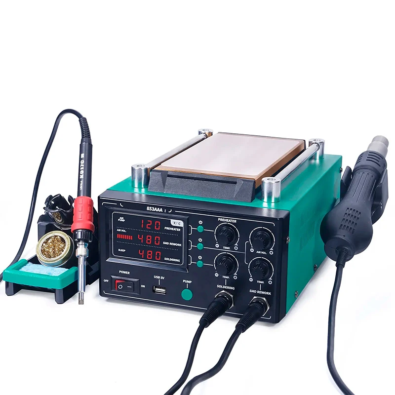 Best Selling 3 In 1 Multi-functional Hot Air Rework Soldering Iron Station Mobile Phone Welding Repair Digital Soldering Station