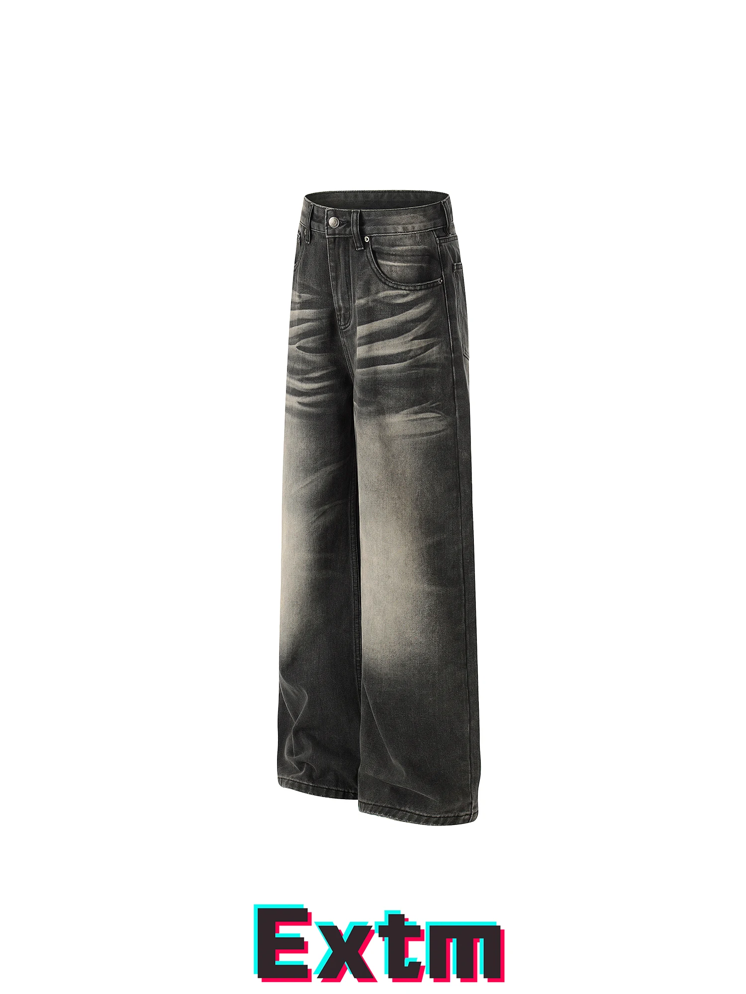 

Retro American Waed Jeans Men Women Loose Straight Leg Wide Leg Pants Casual Long Trousers Youth Faion Low Waist