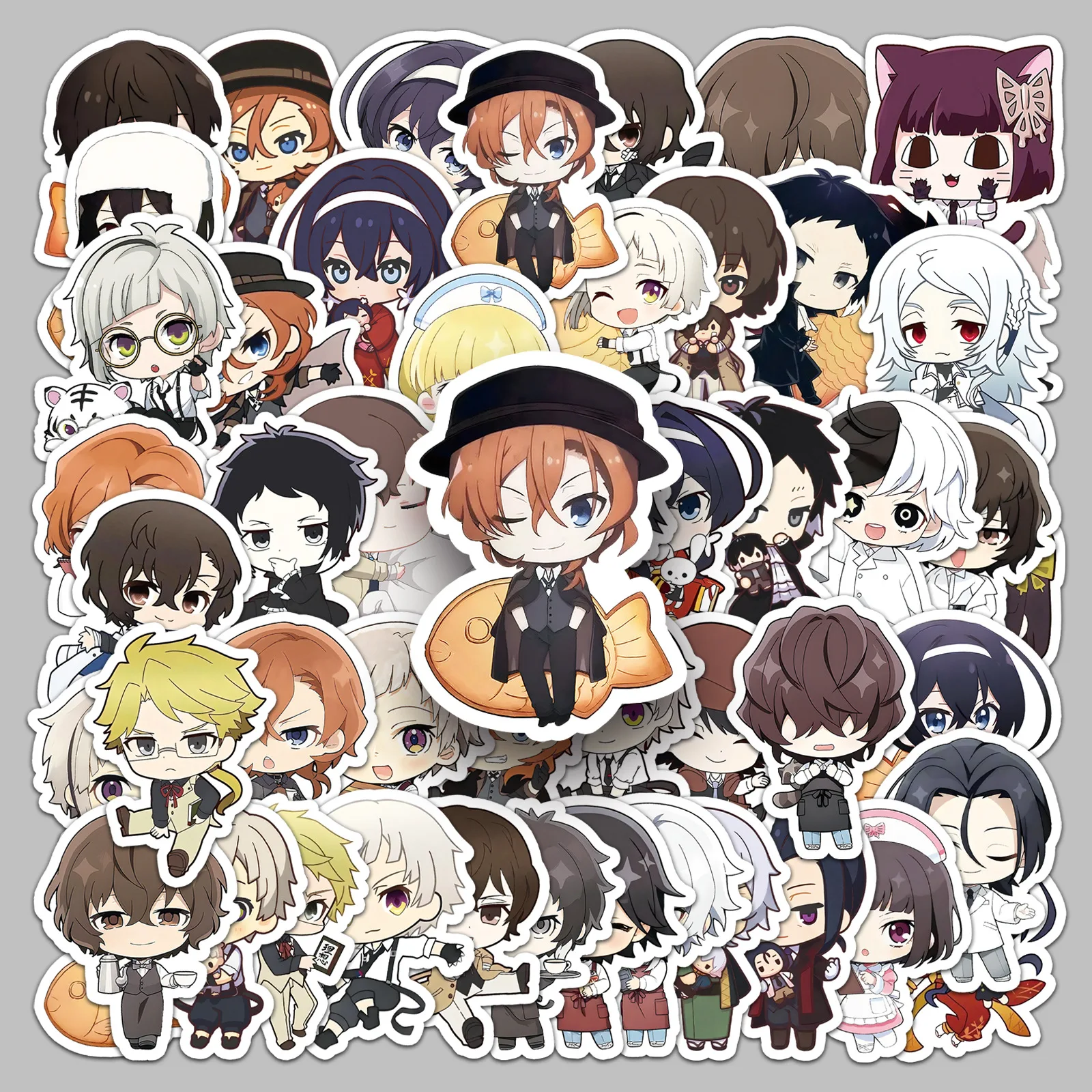 51Pcs Bungo Stray Dogs Decorative Motorcycle Storage Box Water Cup Waterproof Stickers