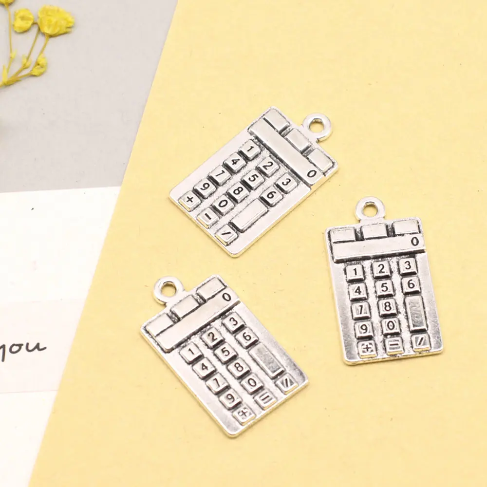 5pcs 13x23mm Calculators Charms Jewelri Pendant Girls Craft Body Jewelry Antique Silver Color