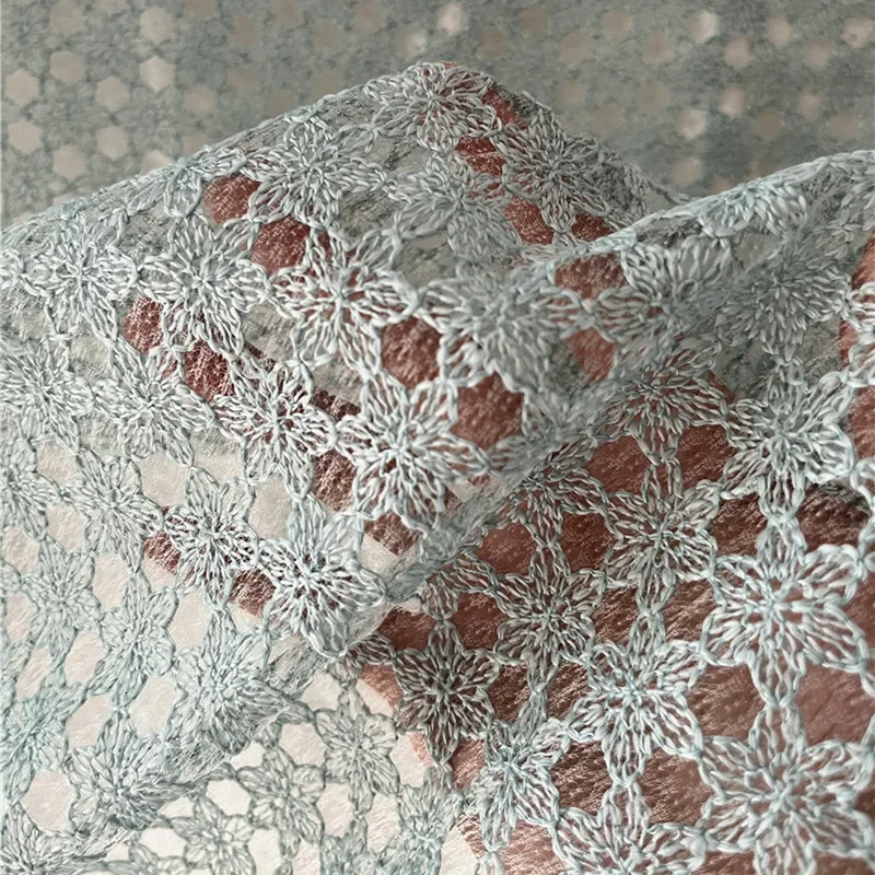 

Embroidery Floral Hollow Mesh Lace Fabric for Dress Clothing Sewing Designer Fabric