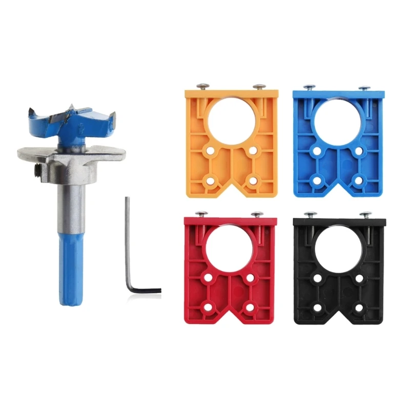 35mm Concealed Hinge Drilling Jig with Drill Guide Forstner Bit Kits for Cabinet