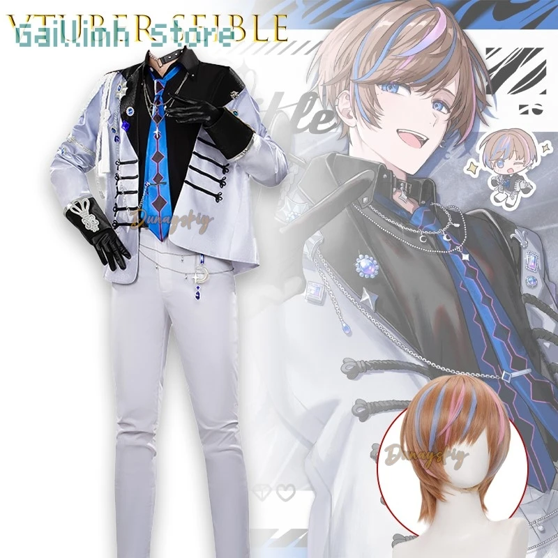 

Vtuber Seible Cosplay 할로윈 코스튬 Full Set Fantasia Dress Cloak Men Coat Pants Outfits Halloween Carnival Party Suit Princess‌