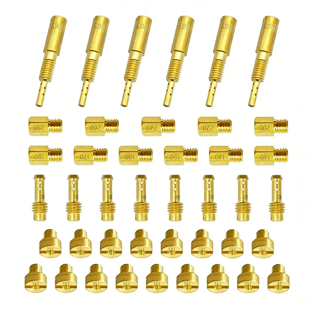 42Pcs Carburetor Jet Kit For Mikuni TM33 TM36 TM40 VM Series Nozzle Set Improved Fuel Atomization