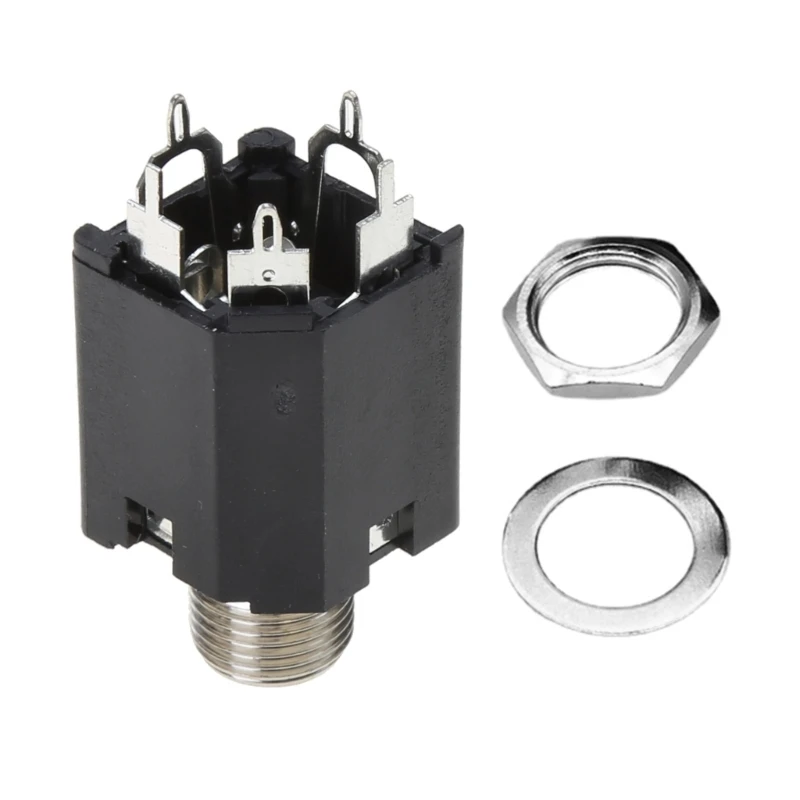 5 Pin Stereo Socket Panel Mount Plug Stereo 5 Pin 6.35MM for Mic