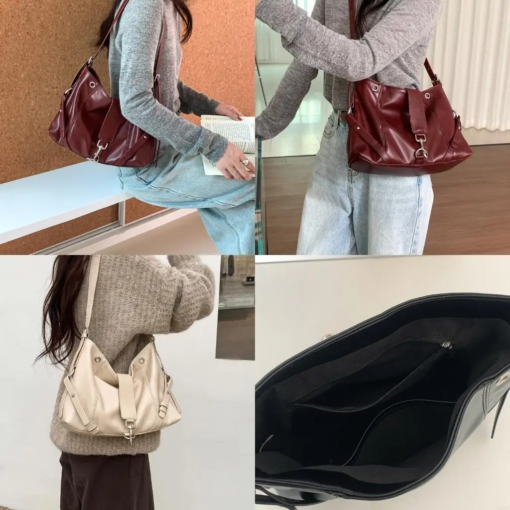 

Сумка на плечо в стиле ретро, ​​вместительная внутренняя сумка для работы на работе, сумка из искусственной кожи, кошелек под