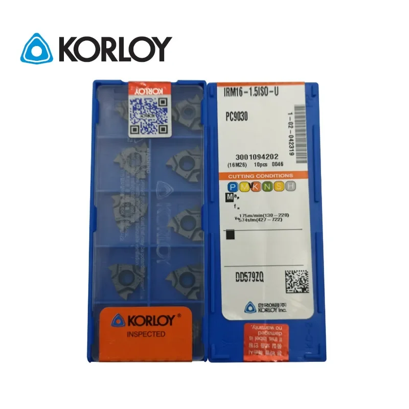 

10pcs KORLOY 100% Original IRM16-1.5ISO-U PC9030 AG55 AG60 11.5NPT 14NPT 11W 14W 2.0ISO 2.5 3.0 Thread Turning Internal Inserts