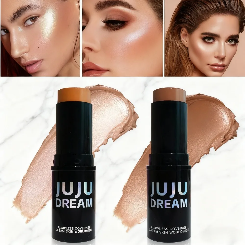 عصا هايلايتر للوجه متعددة الأغراض، كريم أحمر الخدود الطبيعي، خافي عيوب البشرة، مكياج سهل المزج لهدايا الأعياد #3