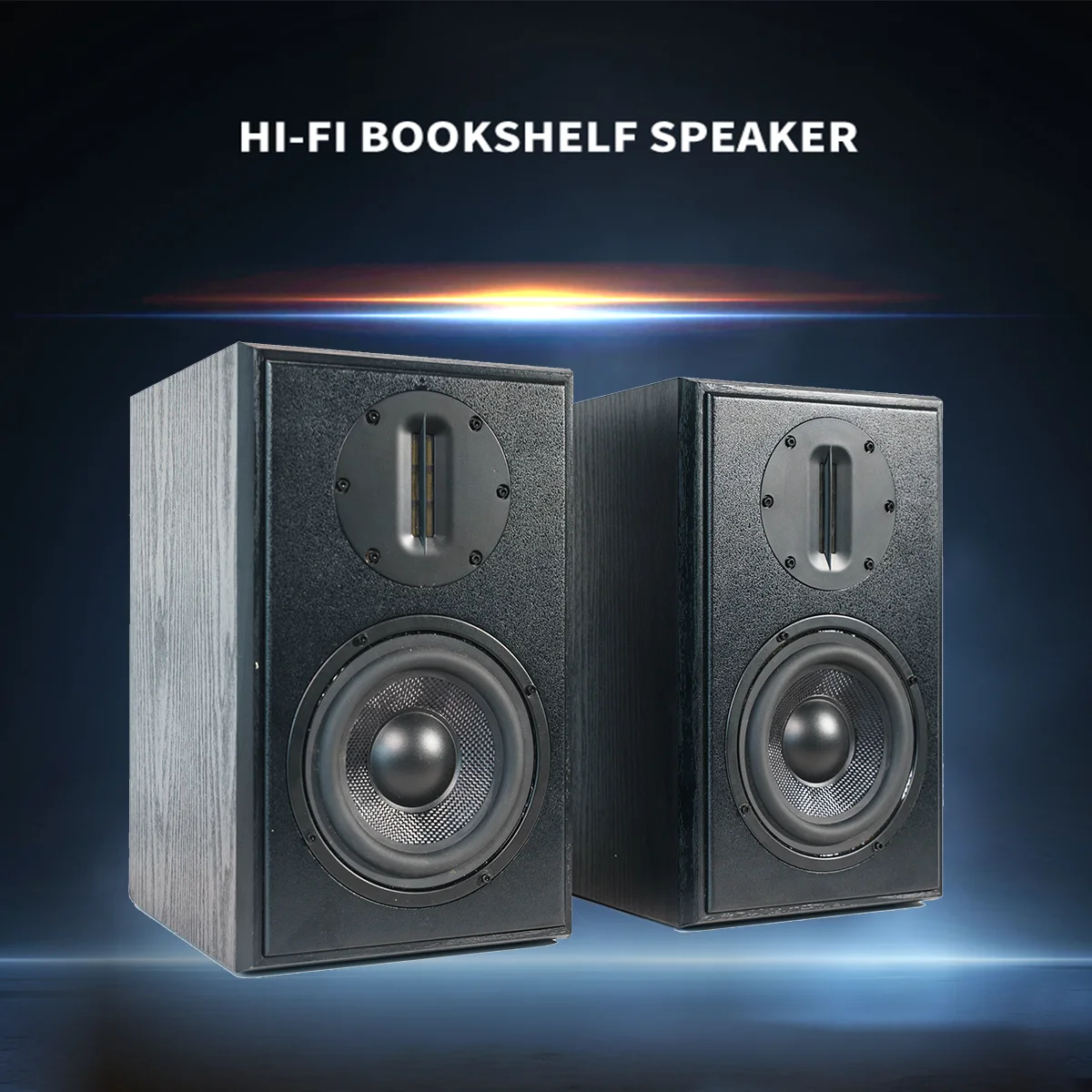 

Samtroni Passive Bookshelf Speaker Wooden 160W Studio Monitor Speakers for TV Computer Desktop Hifi Home Theater Ribbon Tweeter