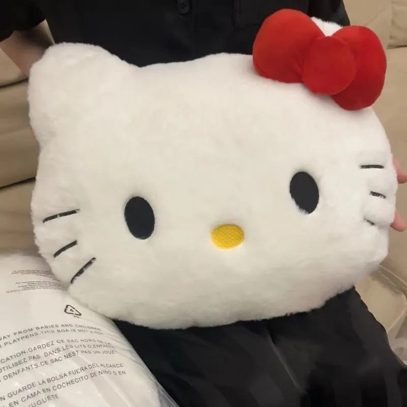 Hot Hello Kitty imbottito cuscino Kawaii Kitty Cat testa grande divano cuscino da comodino bambola di pezza morbida cuscino per pisolino regali di Natale