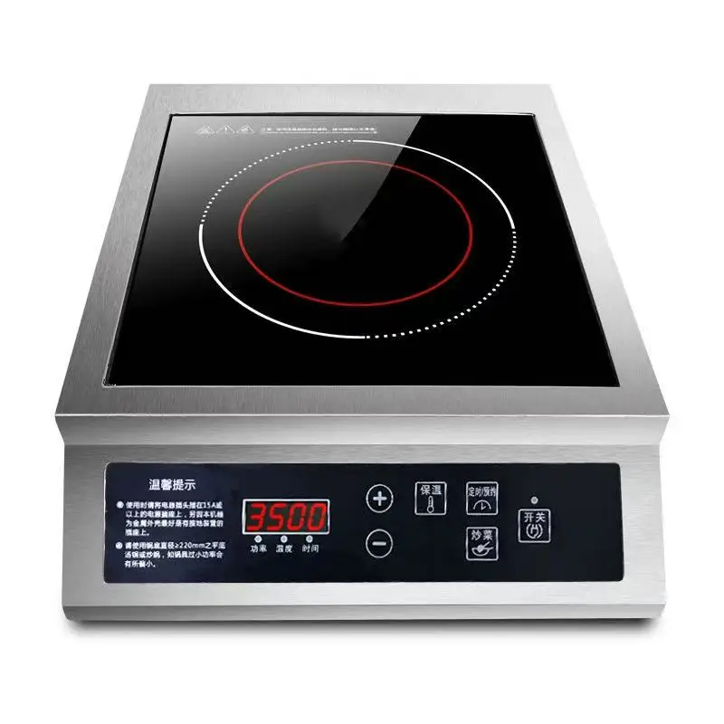 3500 watt induction cooker, high-power, large-size stainless steel flat button knob, household and commercial hot pot stove