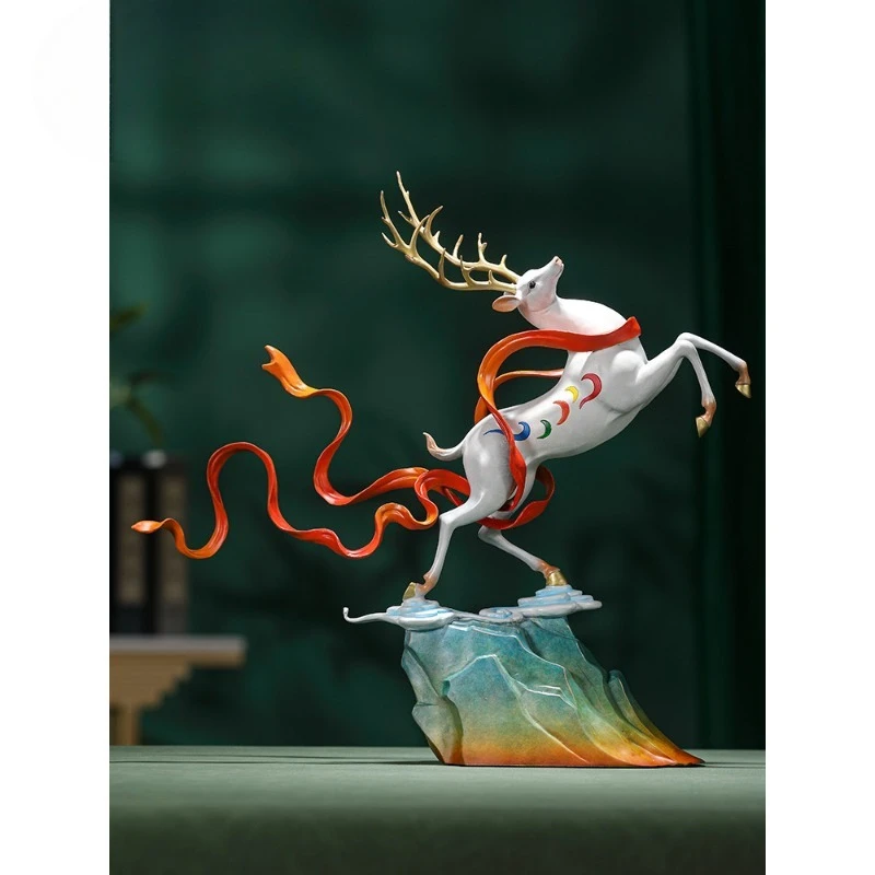 

Brass all the way long red Dunhuang nine-color deer ornament home decoration advanced sense