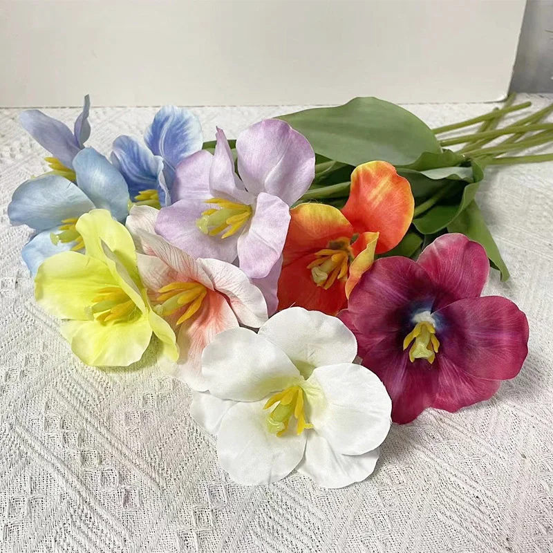Künstliche Blumen Offene Tulpen Seidenblumen für Heimdekoration Künstliche Tulpenblumen Party Hochzeitsarrangement Blumenstrauß 5 Stück – Detail 2