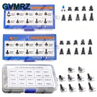 100/180/200PCS 6x6mm Micro Push Tact Switch Kit 6x6 Mini Tactile Toggle Touch Button PCB Momentary 4pin Pushbutton ibuw