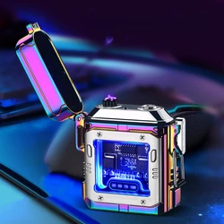 Smart Electronic Pulse Lighter, Transparent, Waterproof, Digital Display, Large Capacity, USB Rechargeable, Cool, New