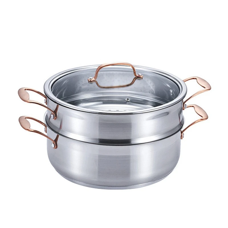 Stainless steel ear soup pot, glass cover gas stove induction cooker available