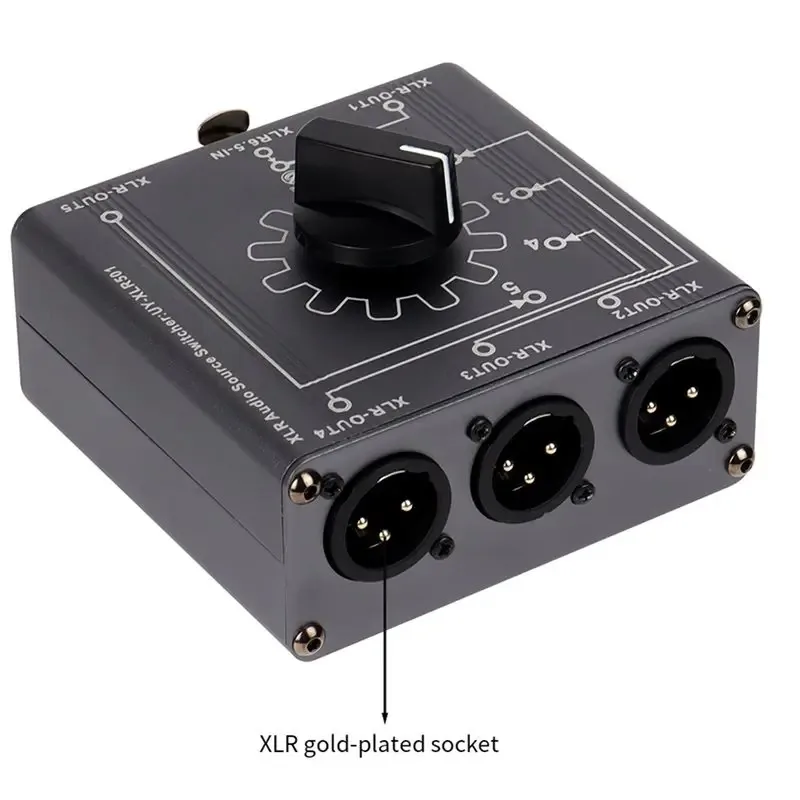 【RECOMENDAR】Bi-Directional XLR Audio Switcher Splitter 1 Input 5 Output 5 Input 1 Output Signal Distribution Box