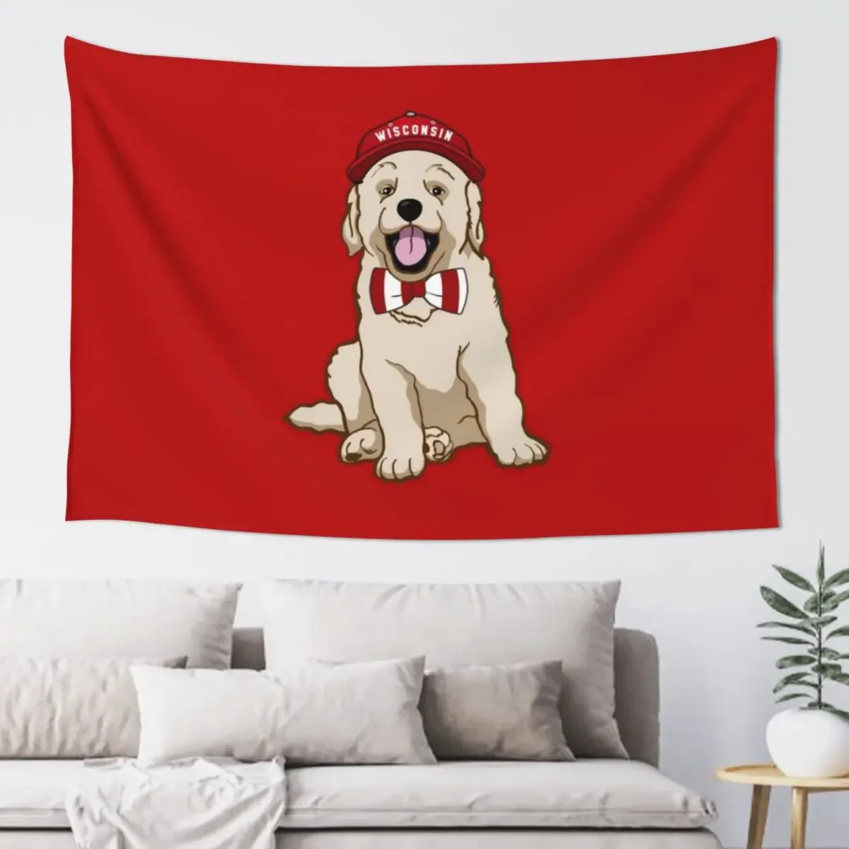 Wisconsin Pup Tapestry Wall Decoration Outdoor Decoration Tapestry