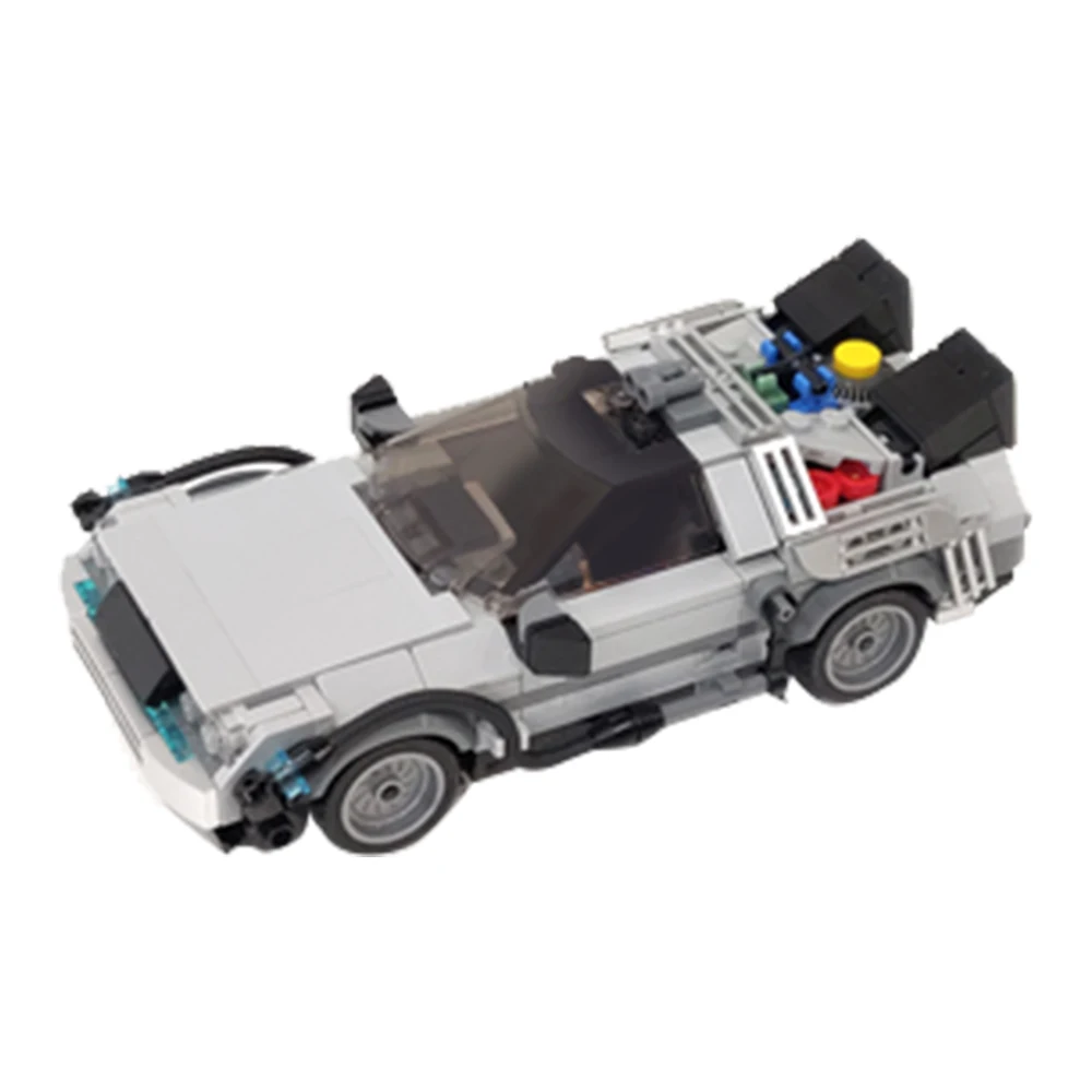 MOC Deloreaned Zurück In Die Zukunft Racing Auto Zeit Maschine Ziegel Technische Wissenschaft Fiction Lkw Bausteine kinder Spielzeug