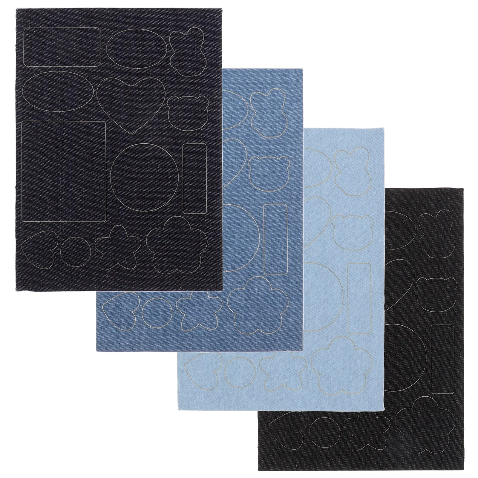 

4pcs Self Adhesive Clothing Hole Fabric Decorating Kit Jackets Hats Shoes Diy Mending Patch Kits Ripped Jeans Inside Fabric For