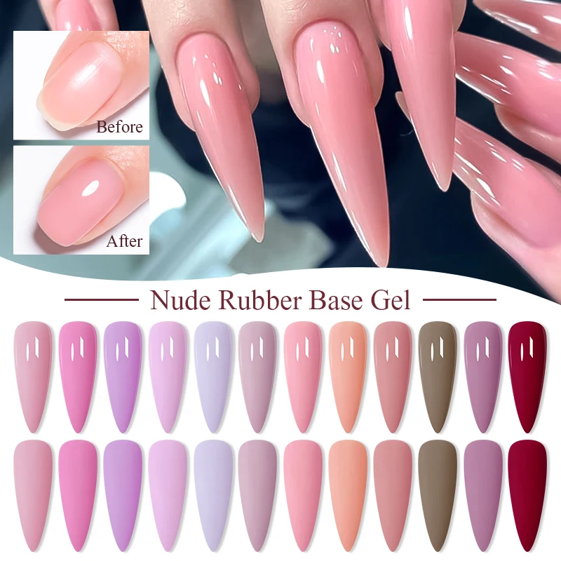 Mtssii 7ml Nude Rubber Base Gel Jelly Pink Transparent Color Gel Nail Polish Nail 2 In 1 Function Art Gel Varnish Soak Off Nails