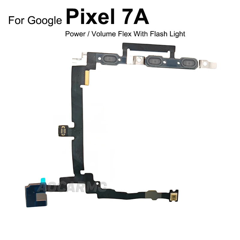 Aocarmo Power On/Off Volume With Flash Light Flex Cable For Google Pixel 7A Repair Replacement Parts