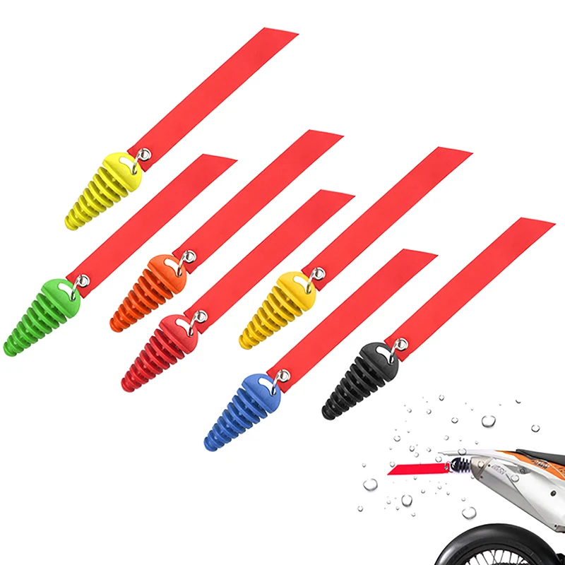 Tappo per tubo di scarico Moto Motocross Tubo di scappamento Tappo di spurgo aria in gomma Silenziatore di scarico Tappo di lavaggio Protezione per tubo con Streamer