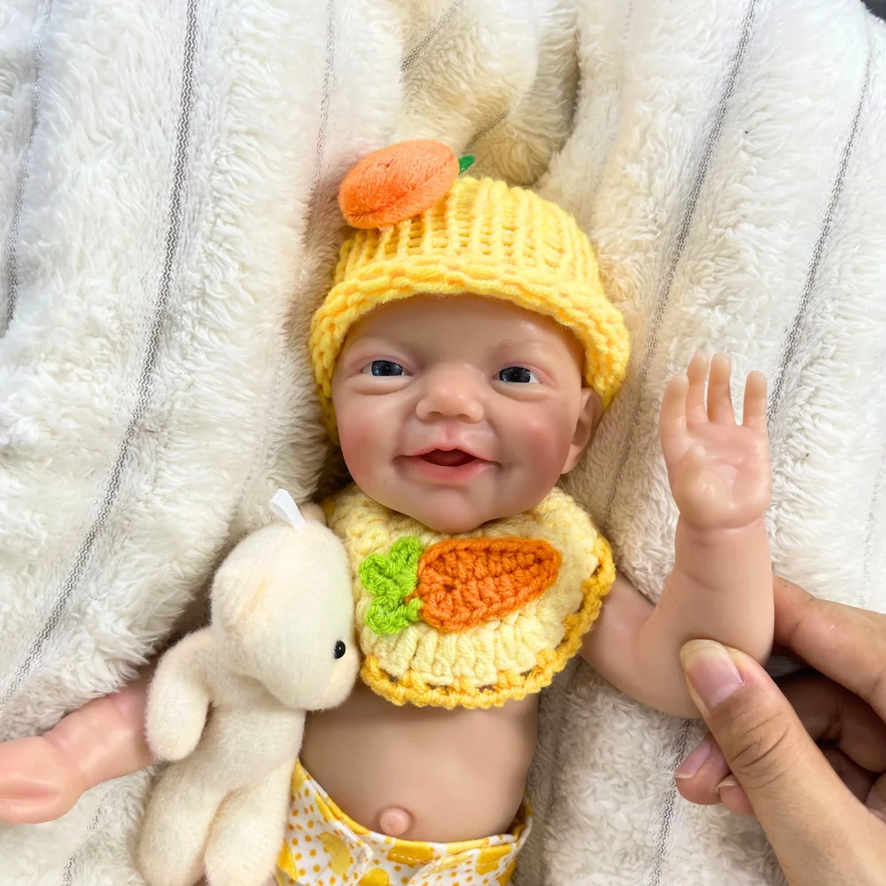 Mini muñeca Reborn de silicona de 13 pulgadas, cuerpo de Charlie para niño o niña, muñeca lavable de silicona sólida, juguete, regalo de cumpleaños y Navidad