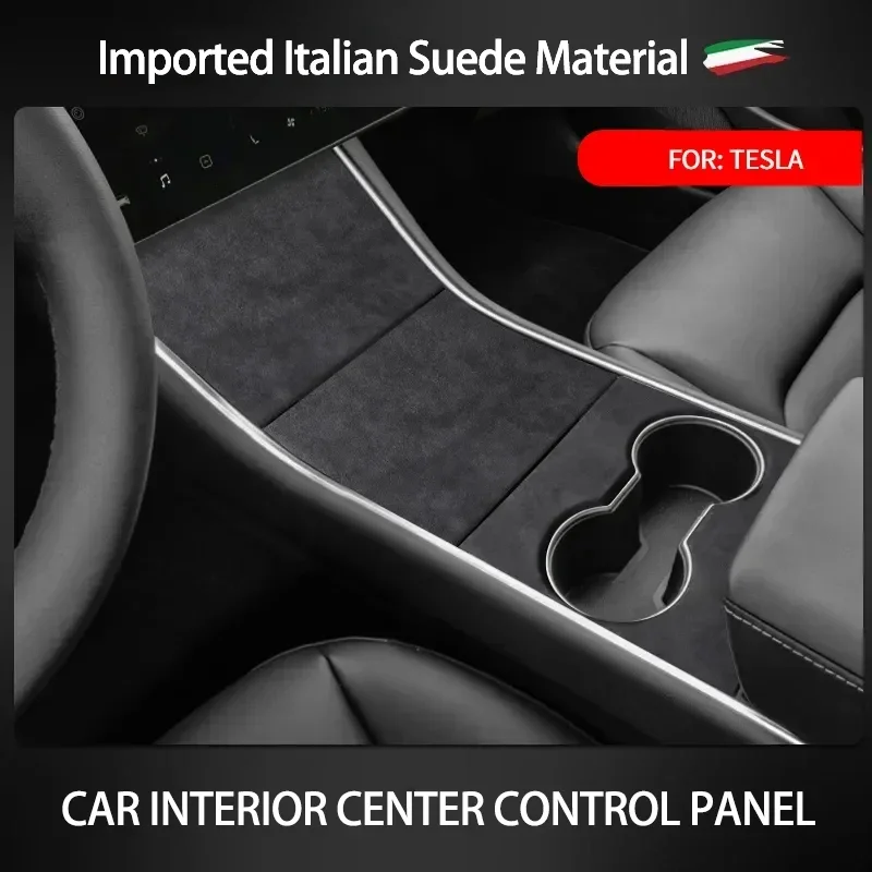 

For Tesla Model 3 2019 2020 Top Suede Car Central Console Gear Shifter Panel Modifed Decorative Cover Pad Sheath Shell Sticker