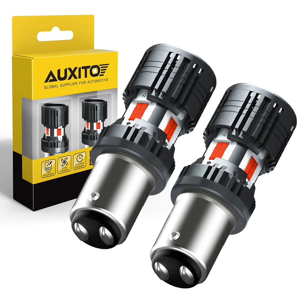 

AUXITO 2Pcs Turbo P21/5W 1157 BAY15D LED Rear Tail Light Red Car LED Brake Stop Lights High Power 28.8W Super Bright 12V CANBUS