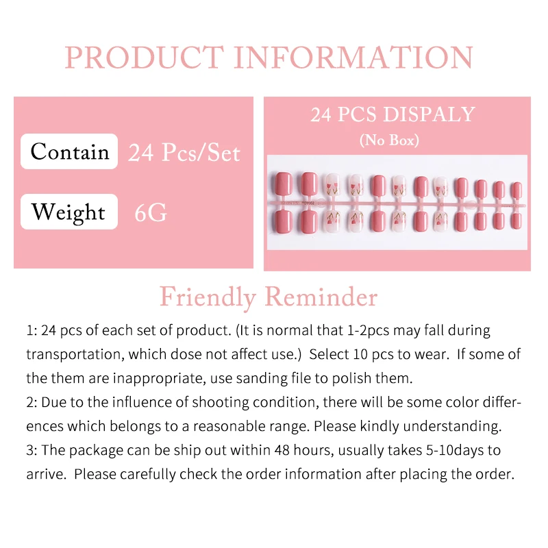 24pcs Short Matte Fake Nails For Women Cute Bride Red Blush French Tips Faux Ongles Press On False Nail Supplies No Jelly Glue