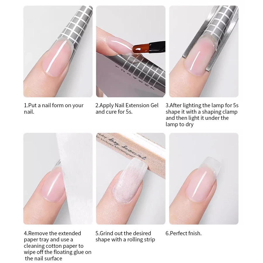 RS NAIL 15g Nail Extension Gel Clear Builder Gel for Nails UV/LED Hard Gel Quick Drying Extensions Strengthen Gel Nail Art Salon - Image 6