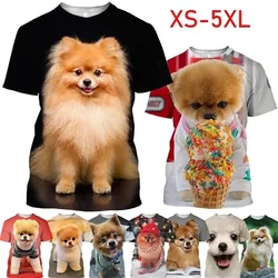 Cute Pomeranian Dog Graphic T Shirts Men Summer 3D Short-sleeve Printed Pet Tees Casual Round Neck Funny Animal Tshirt Tops