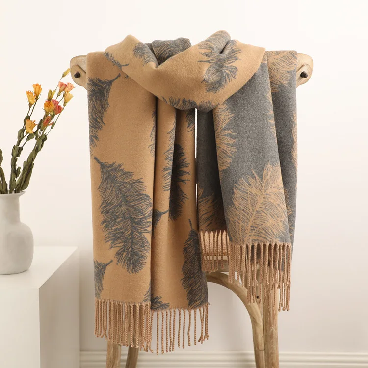 

Новинка 2025 года, кашемировый двусторонний шарф, женский зимний теплый мягкий длинный шаль с запахом на шею, двусторонняя бесплатная доставка