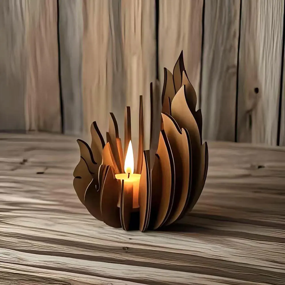 Desktop Decor Rustic Wood Candle Centerpiece Perfect Thoughtful Gift For Any Occasion Romantic Dinner Table